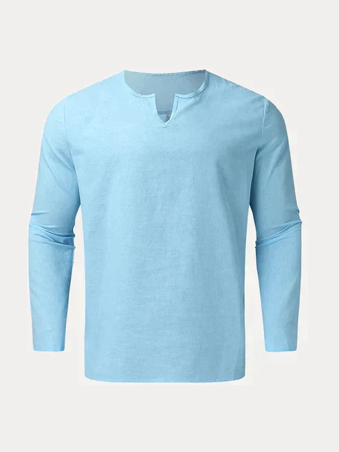 Loungewear Herren Zweiteiler mit V-Ausschnitt und lockerer Passform