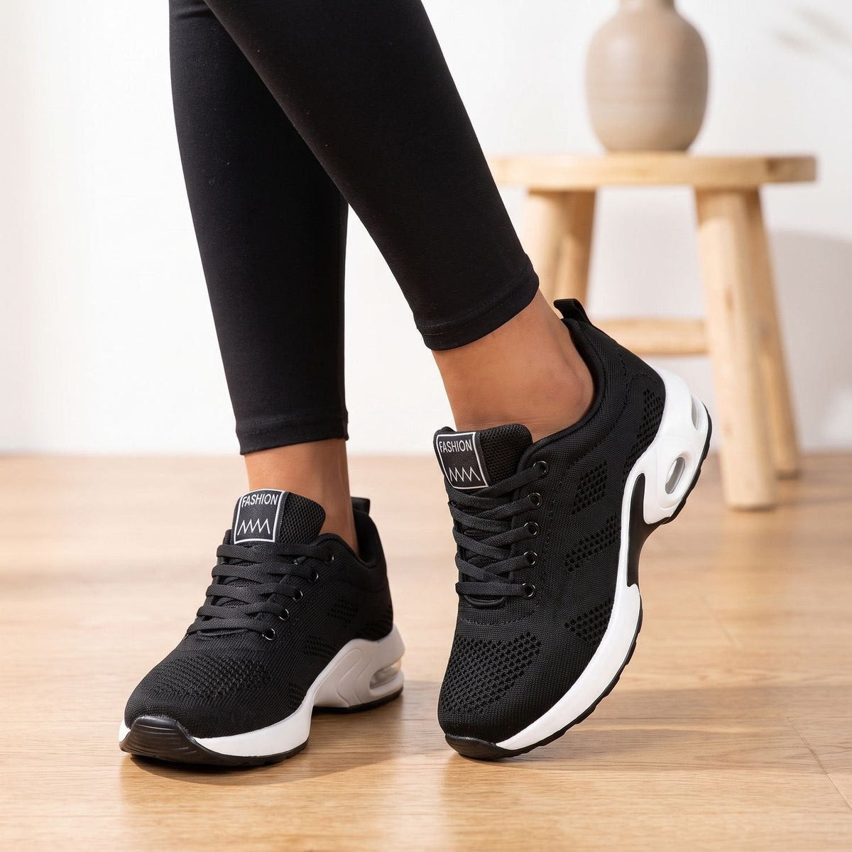 Orthopädische Schuhe Damen atmungsaktiv mit Luftkissen-Dämpfung, Plateausneaker
