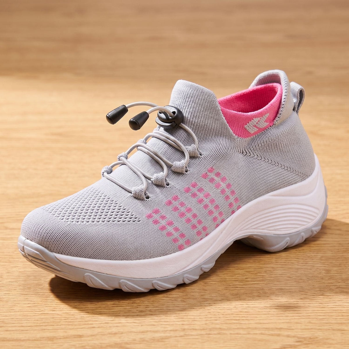Orthopädische Schuhe Damen aus Strick, atmungsaktiv mit breiter Zehenbox