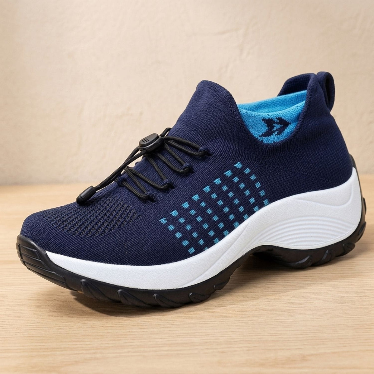 Orthopädische Schuhe Damen aus Strick mit Plateau, atmungsaktive Sneaker
