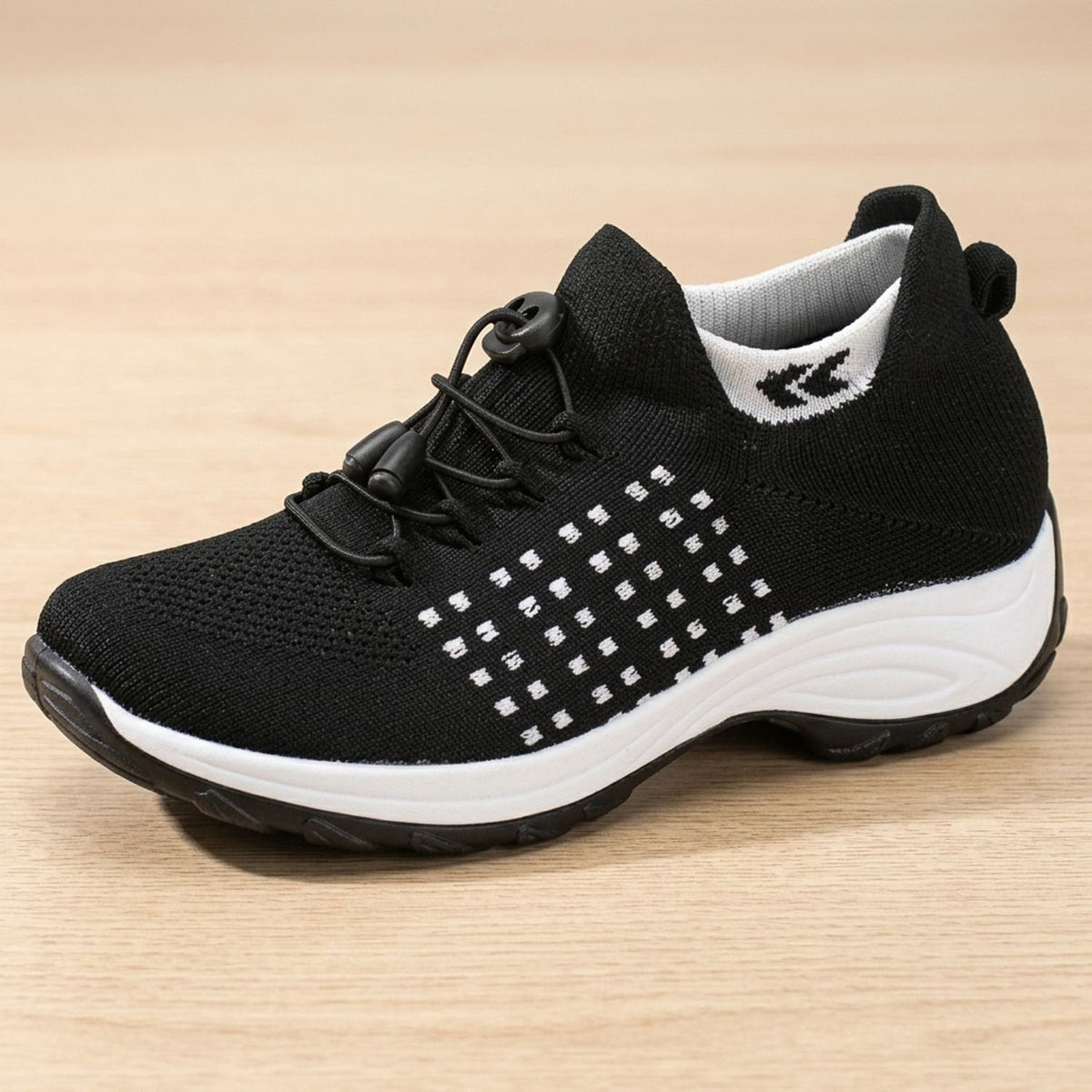 Orthopädische Schuhe Damen aus Strick mit Plateau, atmungsaktive Sneaker