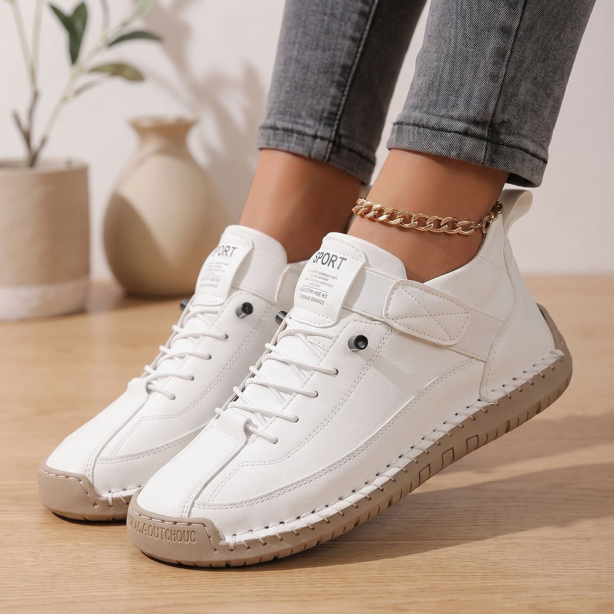 Orthopädische Schuhe Damen leicht mit breiter Zehenbox, Sneaker