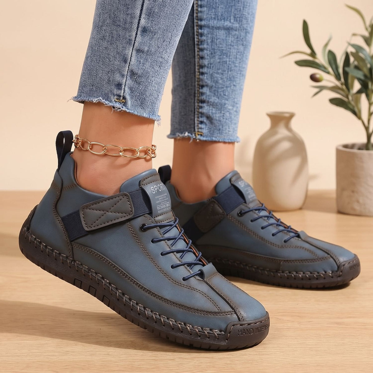 Orthopädische Schuhe Damen leicht mit breiter Zehenbox, Sneaker