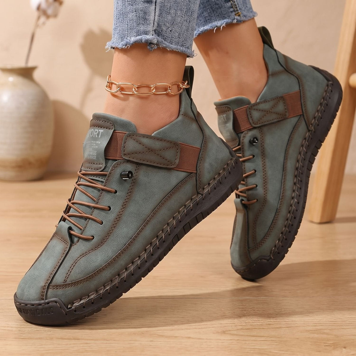 Orthopädische Schuhe Damen leicht mit breiter Zehenbox, Sneaker