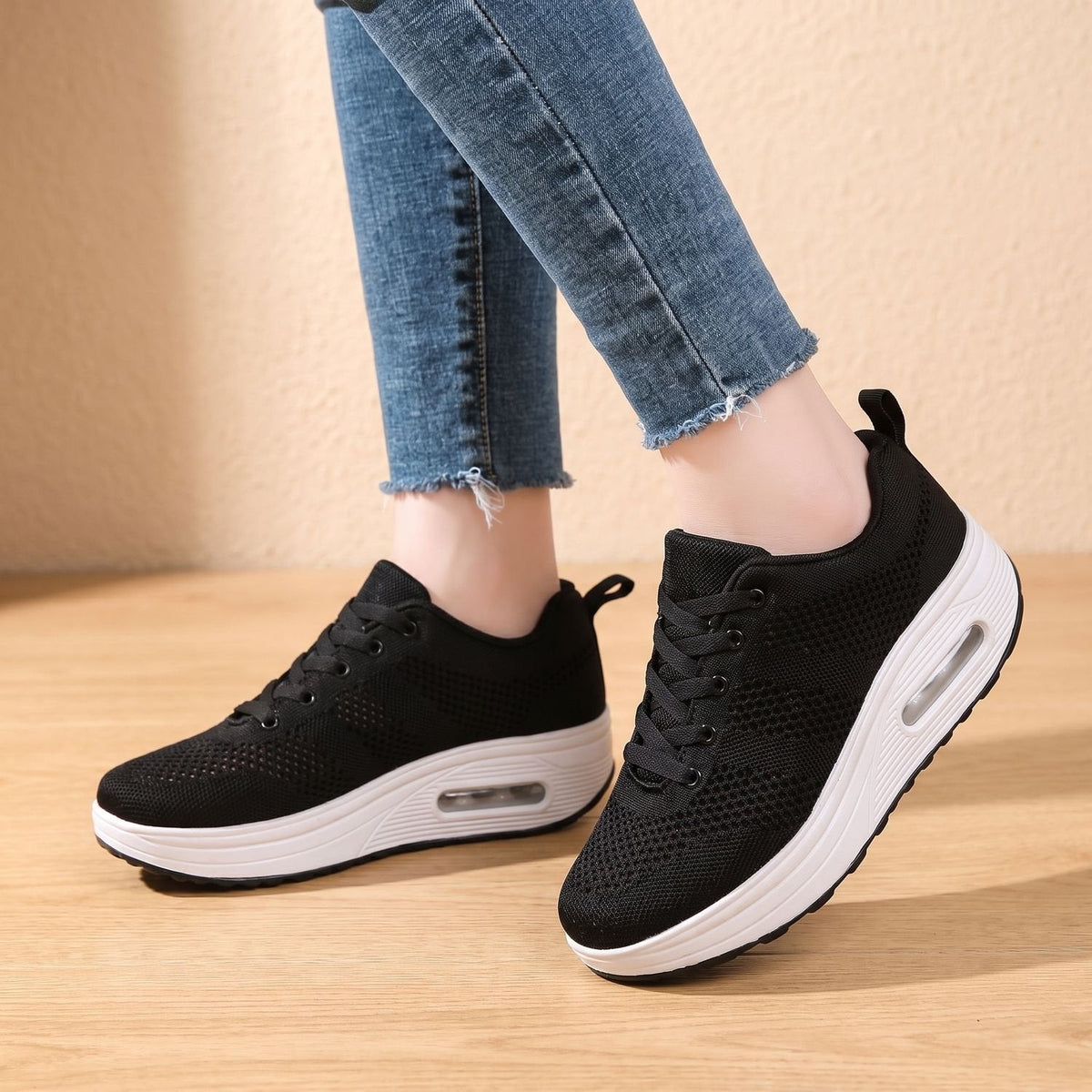 Orthopädische Schuhe Damen leicht mit Luftpolster, atmungsaktive Sneaker