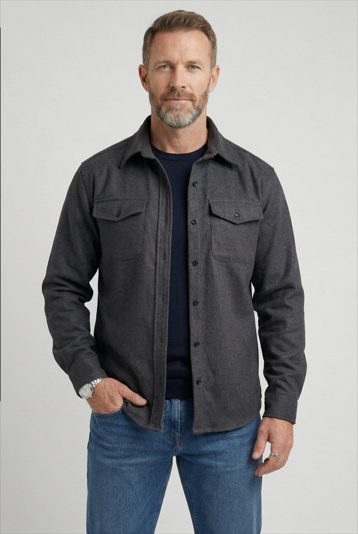 Overshirt mit Brusttaschen und Knopfleiste für Herren