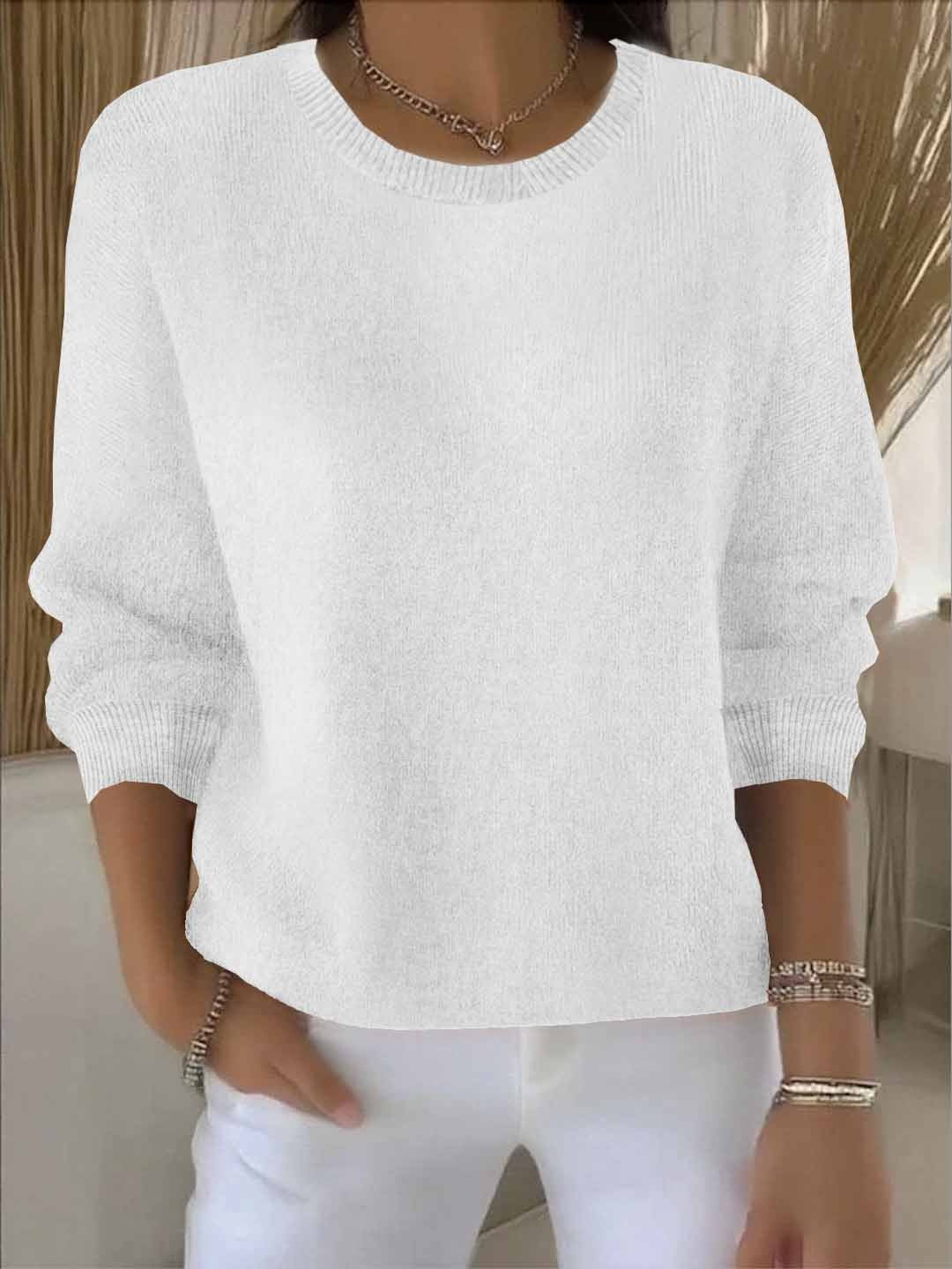 Pullis Damen Weicher Strickpullover mit langen Ärmeln für den Winter