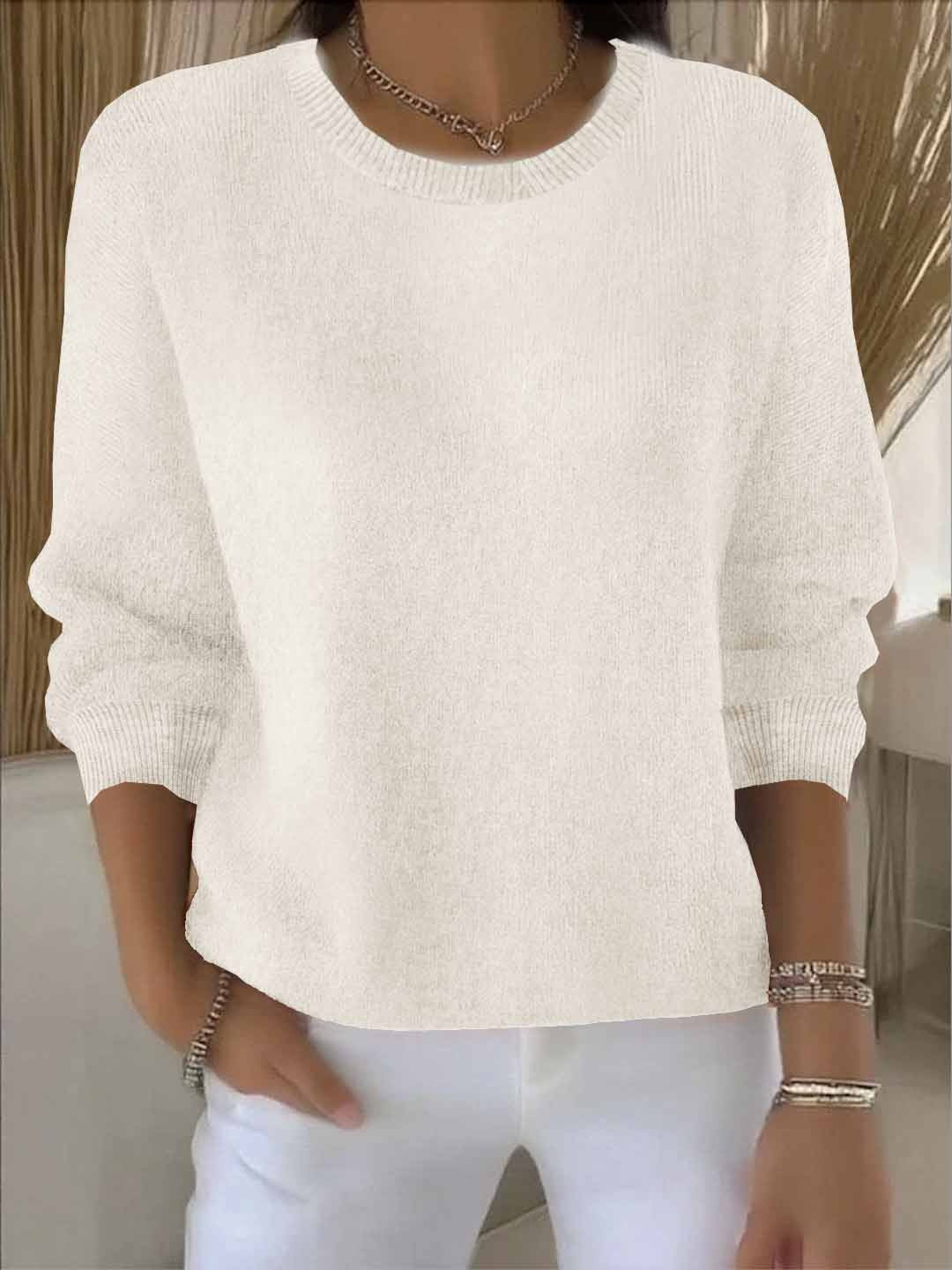 Pullis Damen Weicher Strickpullover mit langen Ärmeln für den Winter