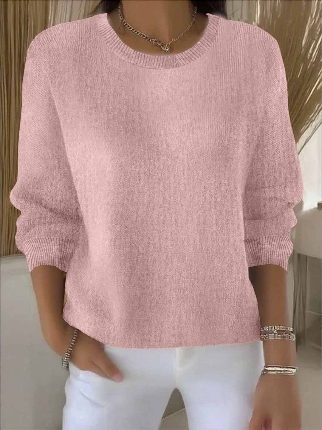 Pullis Damen Weicher Strickpullover mit langen Ärmeln für den Winter