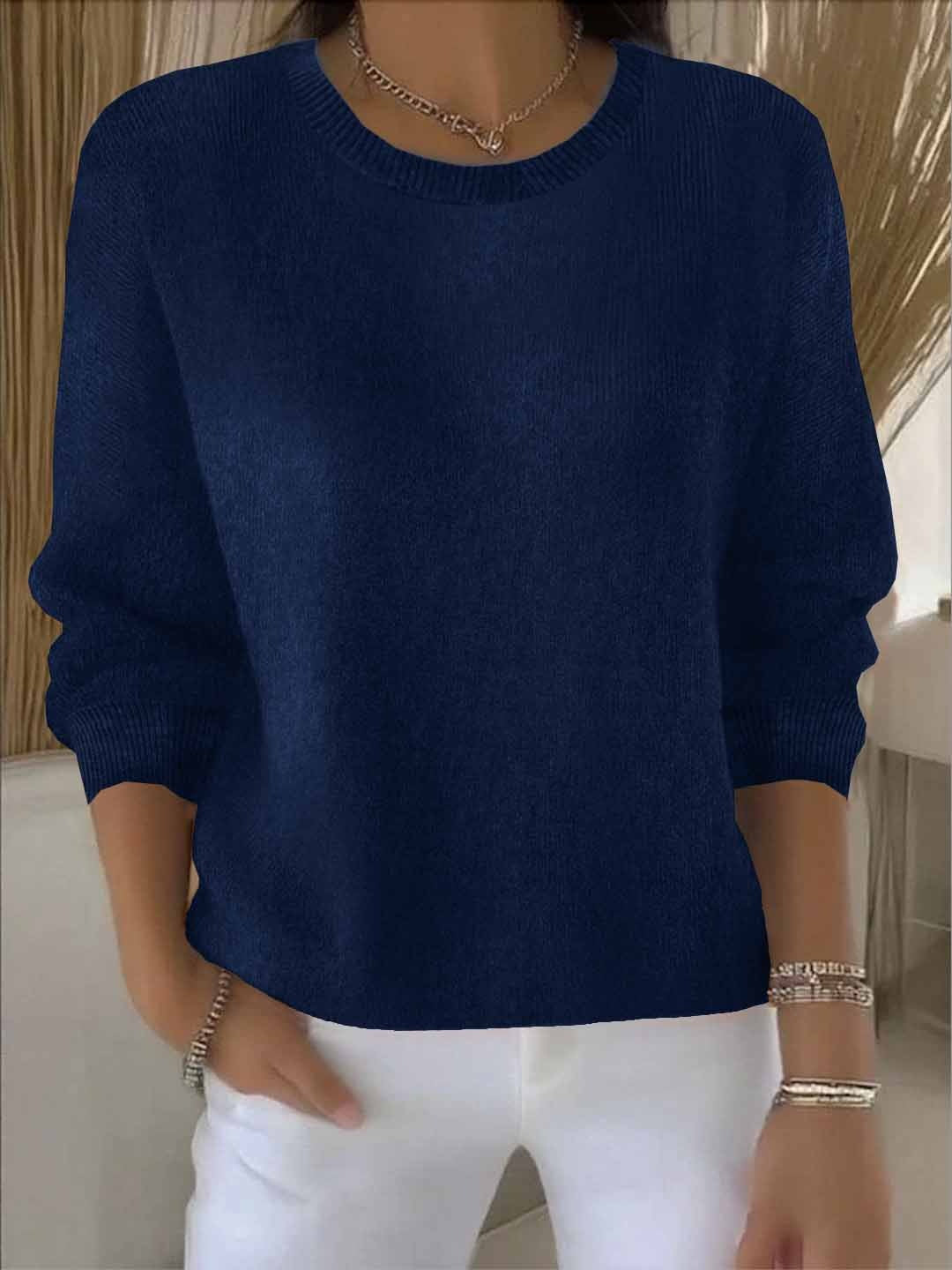 Pullis Damen Weicher Strickpullover mit langen Ärmeln für den Winter