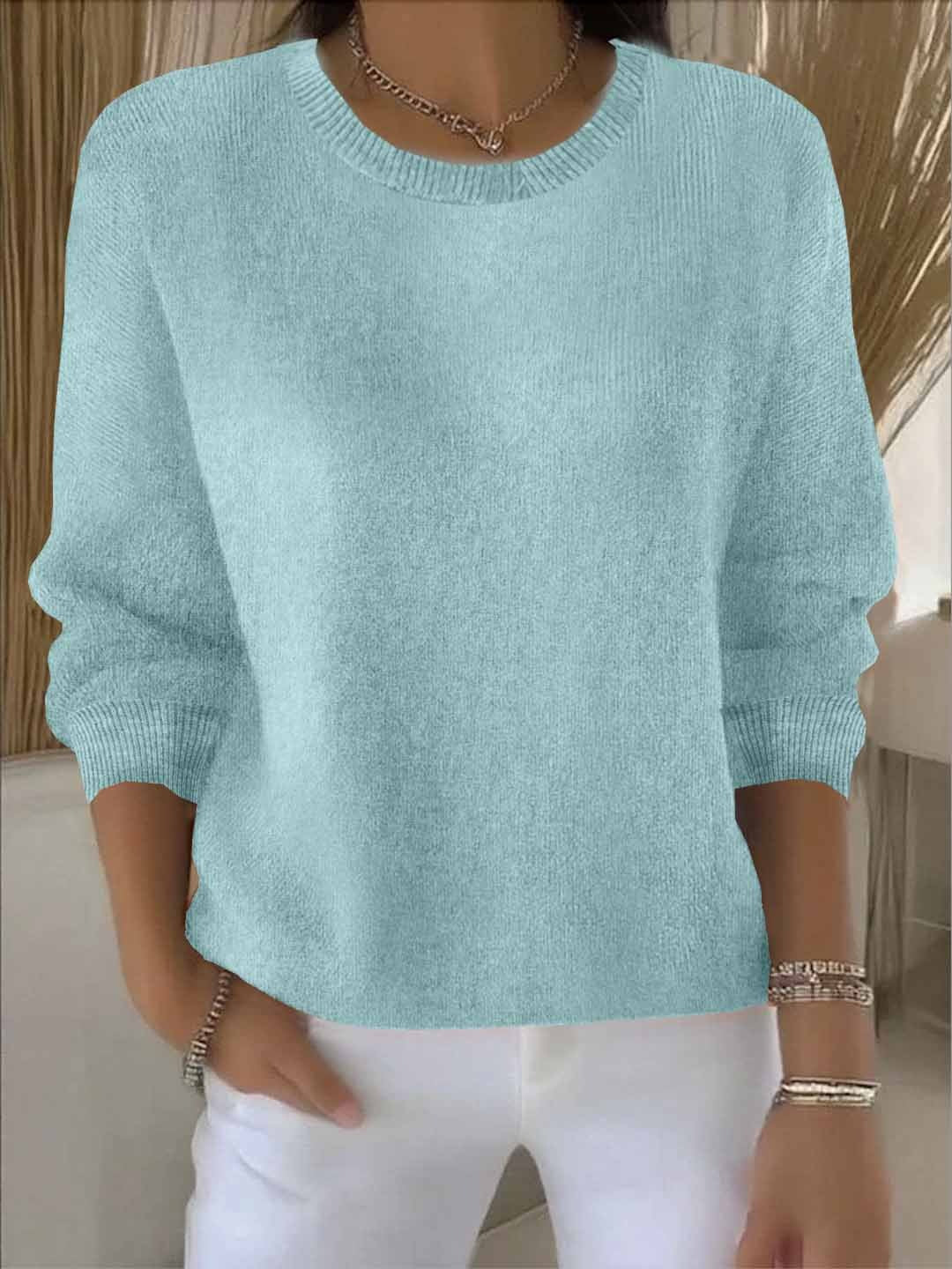 Pullis Damen Weicher Strickpullover mit langen Ärmeln für den Winter