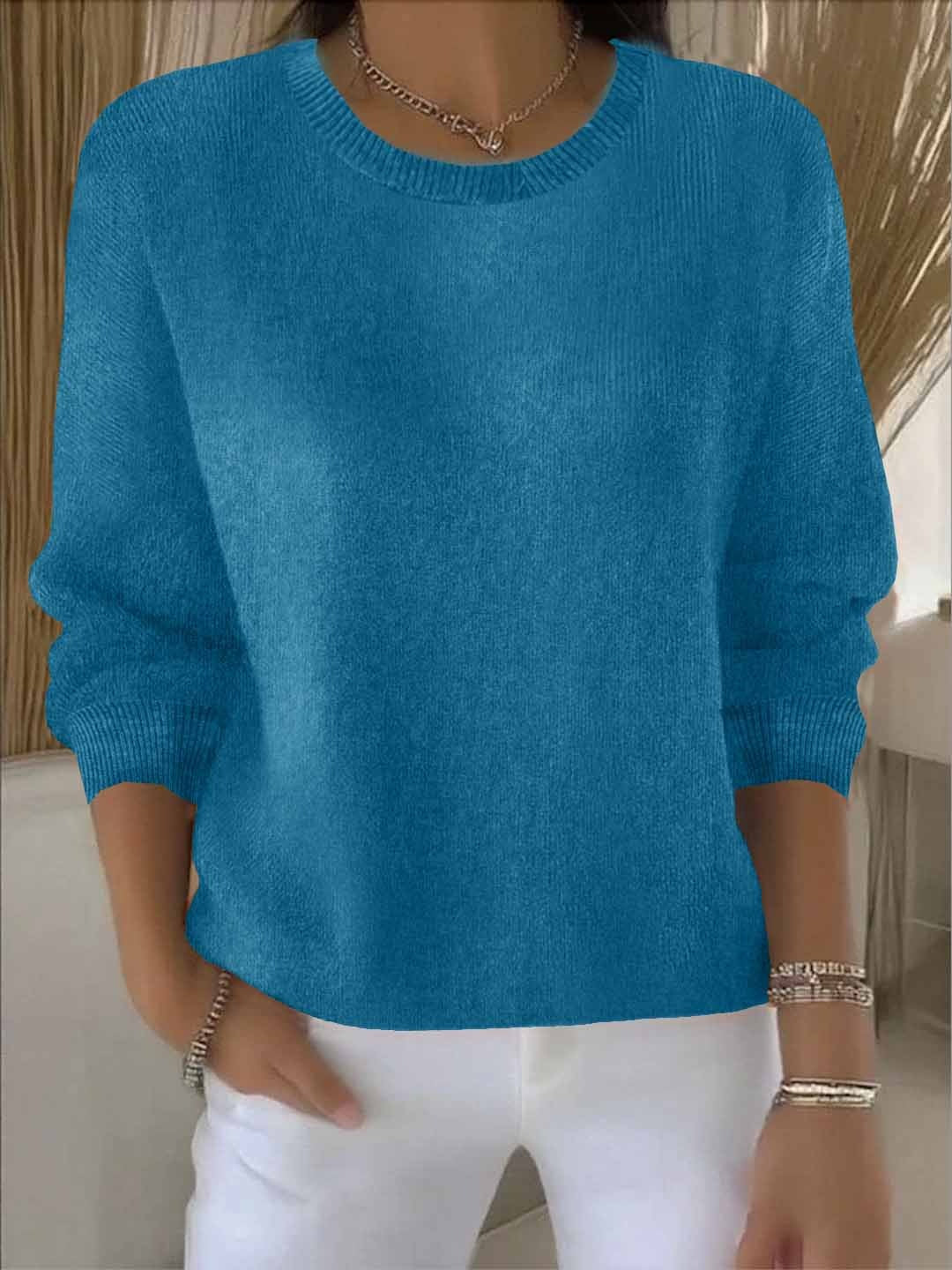 Pullis Damen Weicher Strickpullover mit langen Ärmeln für den Winter