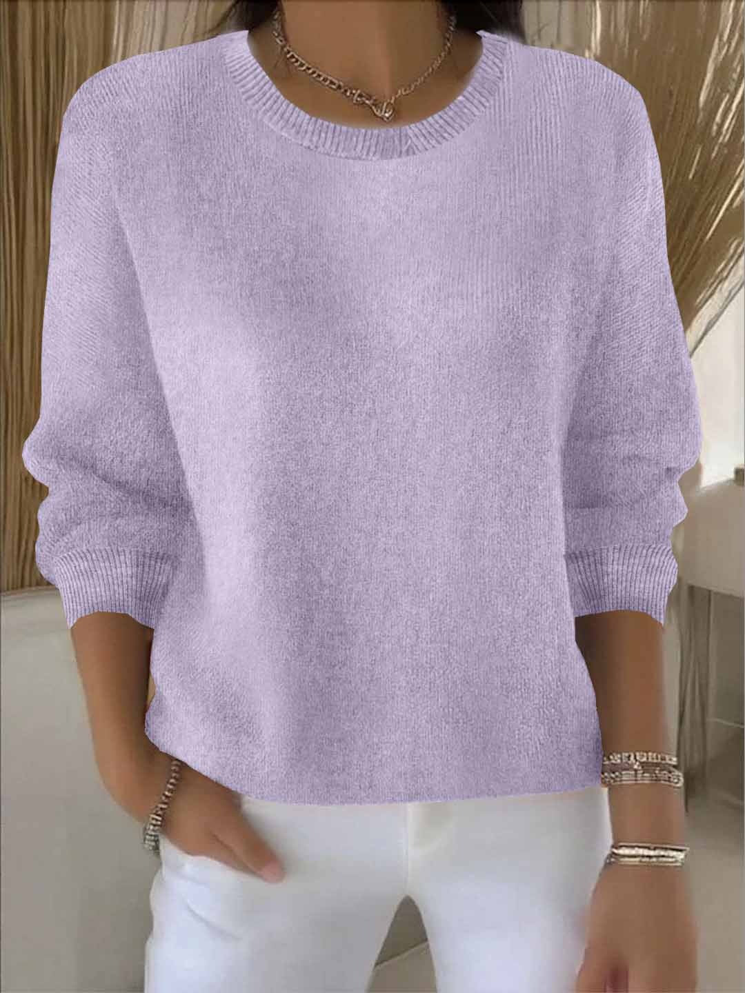 Pullis Damen Weicher Strickpullover mit langen Ärmeln für den Winter