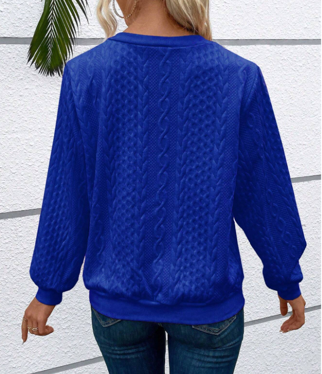 Pullover mit Zopfmuster und Reißverschlusskragen für Damen - Ansicht 11