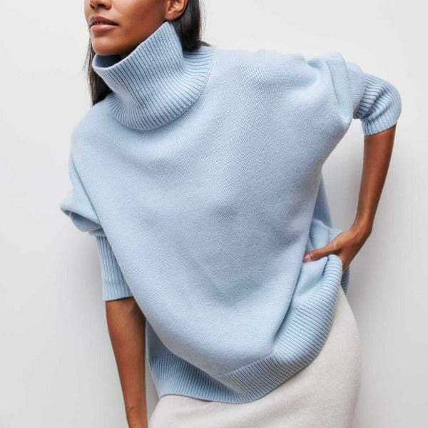 Pullover Damen mit Rollkragen und schmaler Passform zum Lagenlook