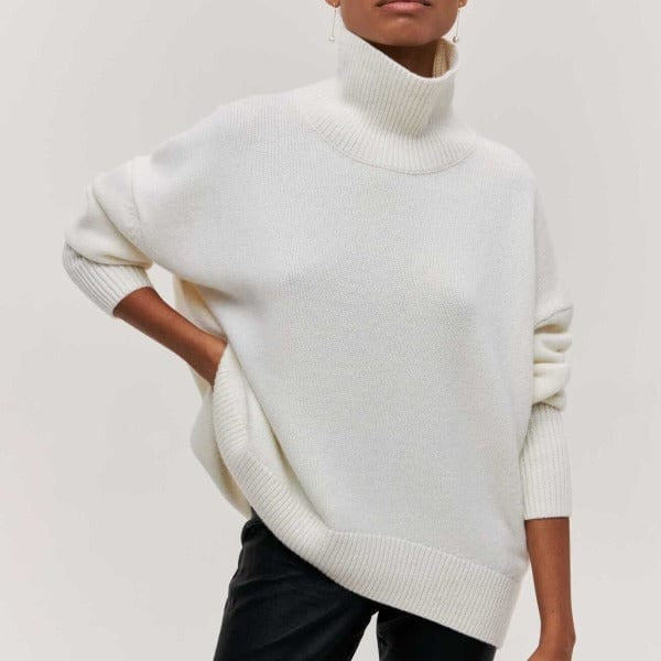 Pullover Damen mit Rollkragen und schmaler Passform zum Lagenlook
