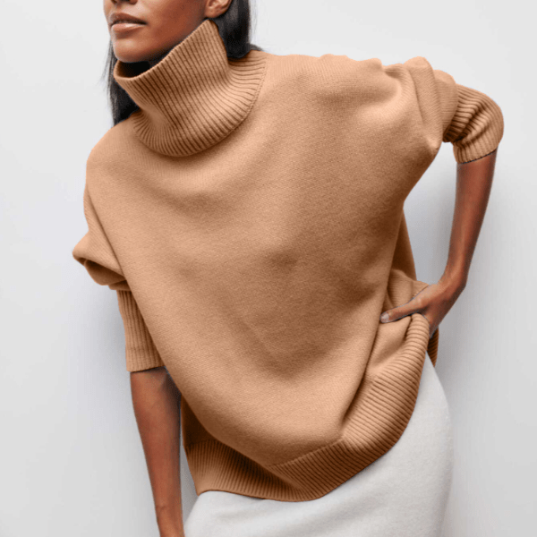 Pullover Damen mit Rollkragen und schmaler Passform zum Lagenlook