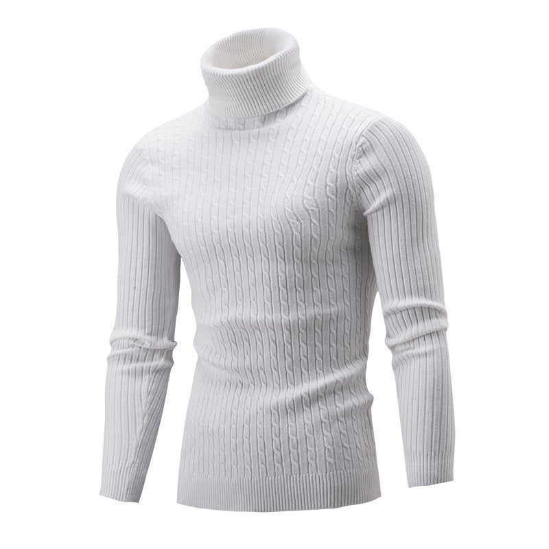 Pullover mit Zopfmuster und Rollkragen für Herren