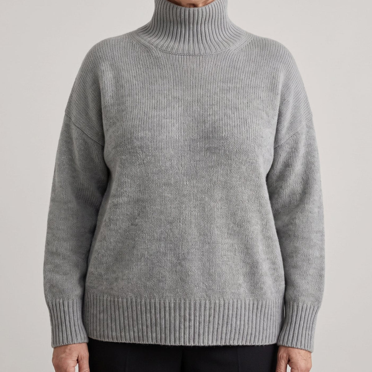 Rollkragenpullover Damen aus reinem Kaschmir, Oversize für Winter