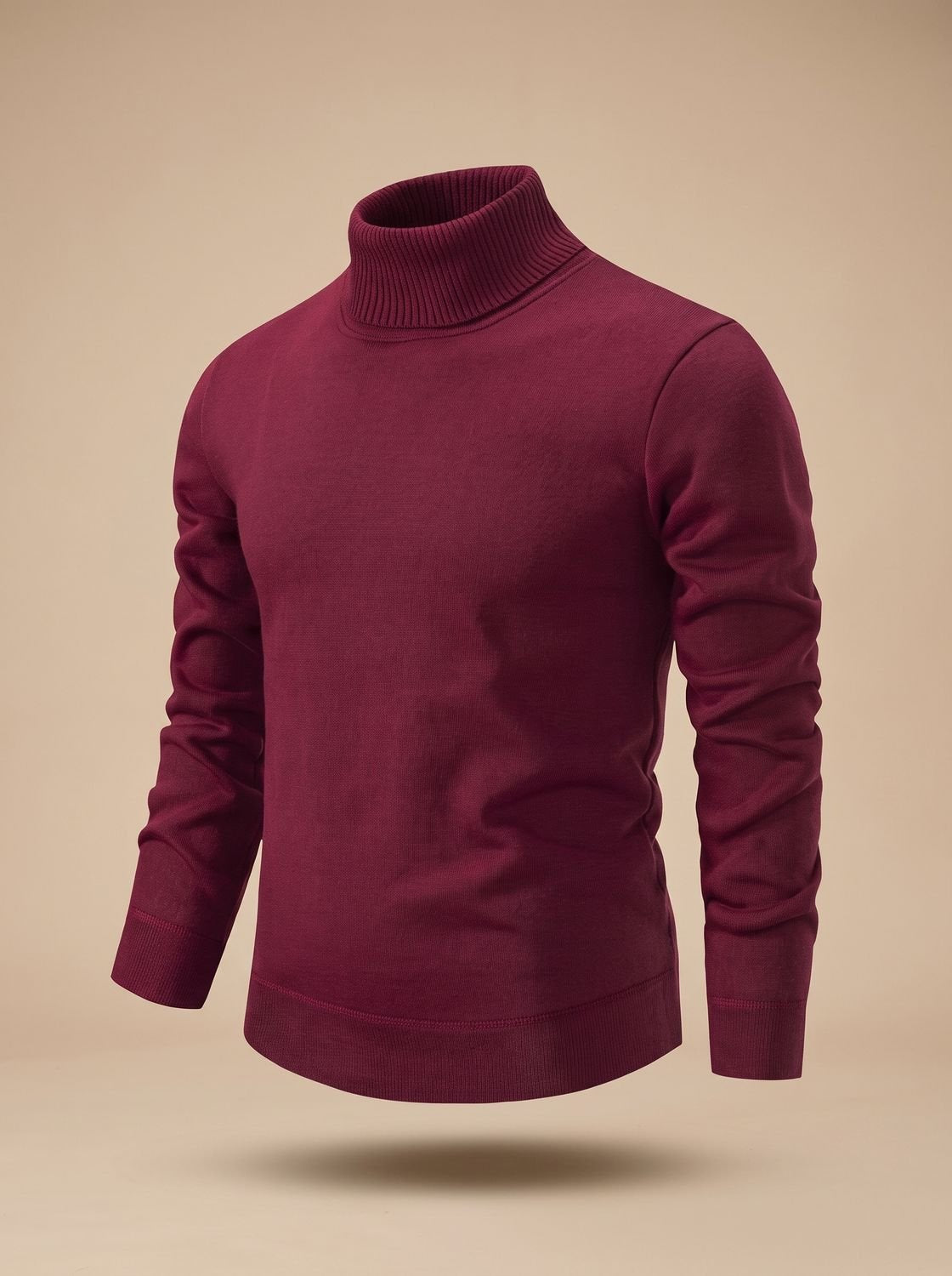 Rollkragenpullover mit Feinstrick und Rippbündchen für Herren in Dunkelgrau