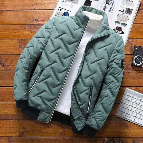 Steppjacke mit Zickzackstruktur und hohem Kragen für Herren - Ansicht 5