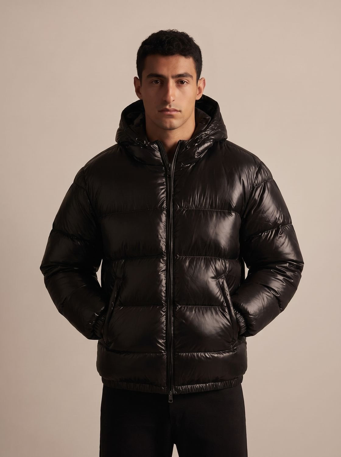 Steppjacke Herren mit Daunenfüllung, wasserabweisend und hüftlang