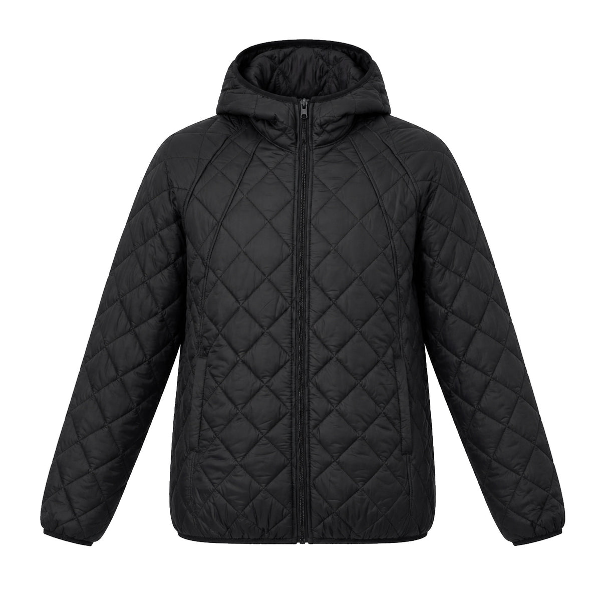 Jacke mit Steppung und Kapuze für Damen in Schwarz - Ansicht 2
