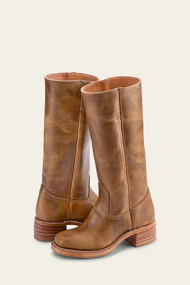 Stiefel mit kniehohem Schaft und Blockabsatz für Damen in Khaki - Ansicht 5