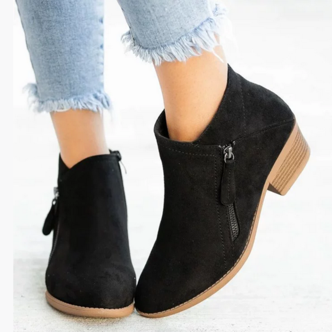 Stiefeletten mit Blockabsatz und seitlichem Zipper für Damen - Ansicht 3