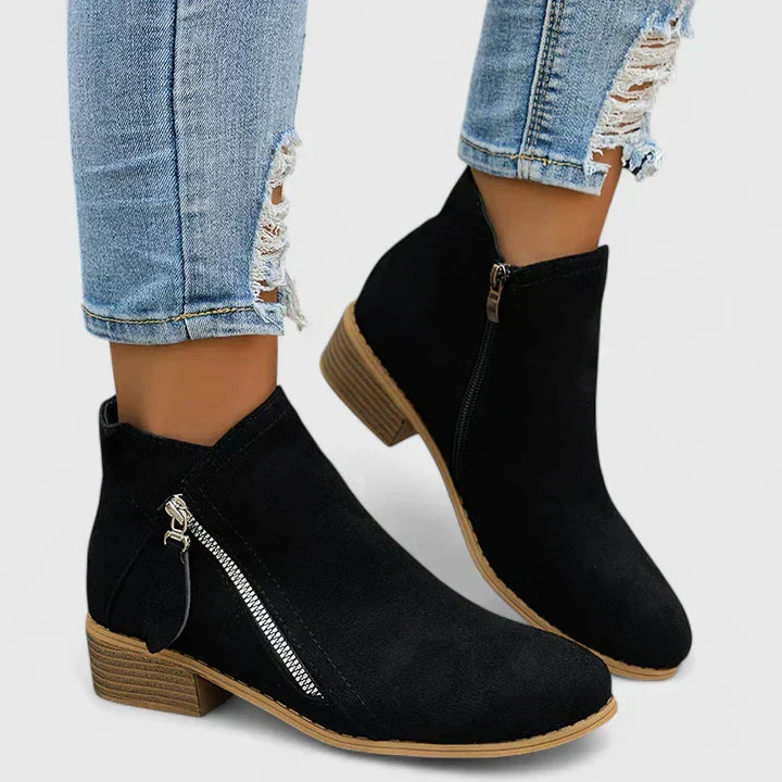 Stiefeletten mit Blockabsatz und seitlichem Zipper für Damen - Ansicht 4