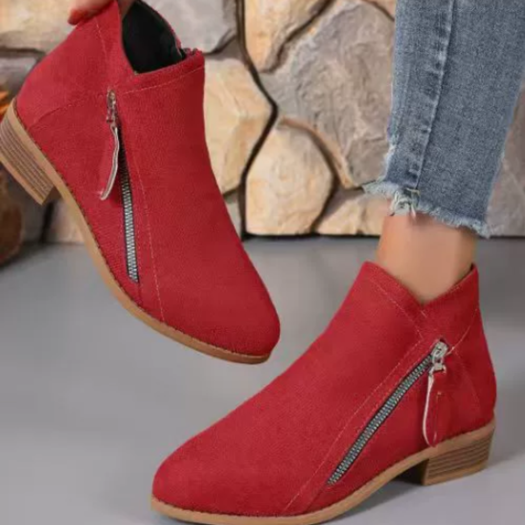 Stiefeletten mit Blockabsatz und seitlichem Zipper für Damen - Ansicht 5