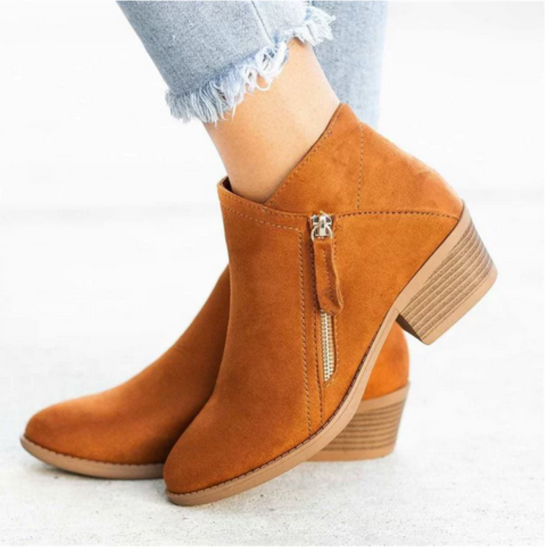 Stiefeletten mit Blockabsatz und seitlichem Zipper für Damen - Ansicht 7