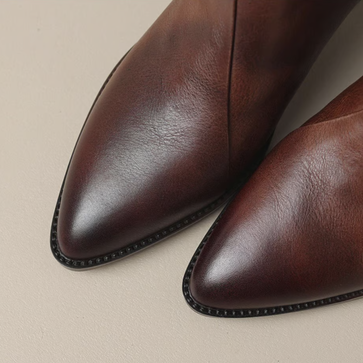 Spitze Stiefeletten mit niedrigem Absatz und Reißverschluss für Damen - Ansicht 11