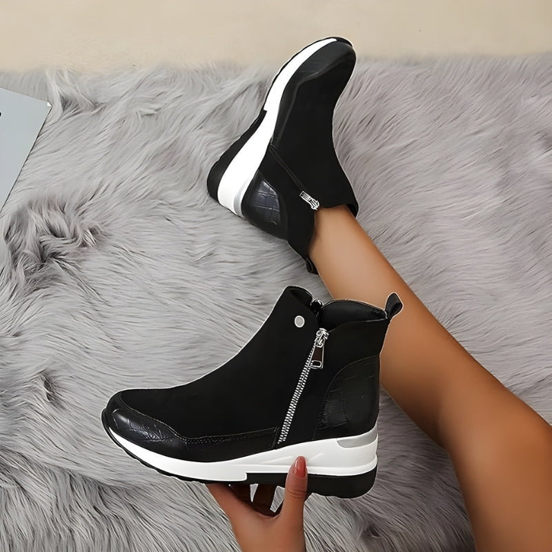 Stiefeletten in Leder-Optik mit Reißverschluss für Damen in Schwarz - Ansicht 5