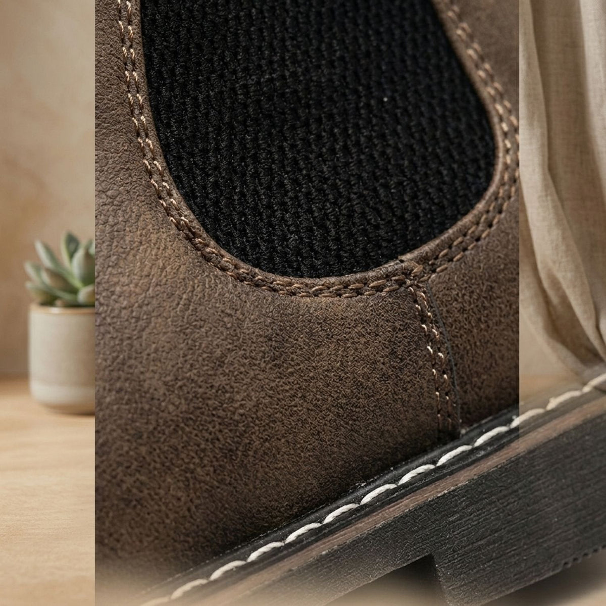 Stiefeletten Herren aus Vollnarbenleder mit Lederfutter, Chelsea Boots