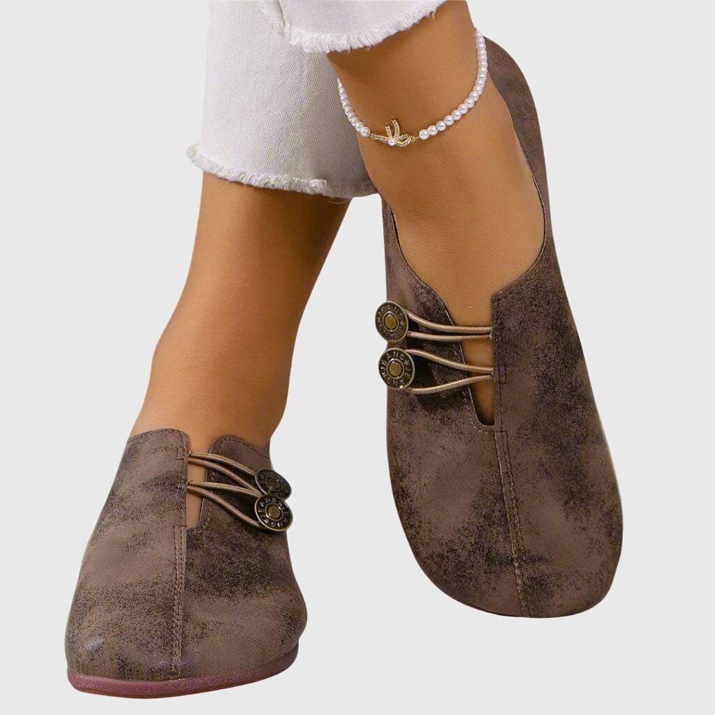 Stiefeletten mit Zierschnürung und Metallknöpfen für Damen
