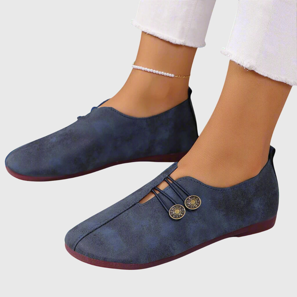 Stiefeletten mit Zierschnürung und Metallknöpfen für Damen