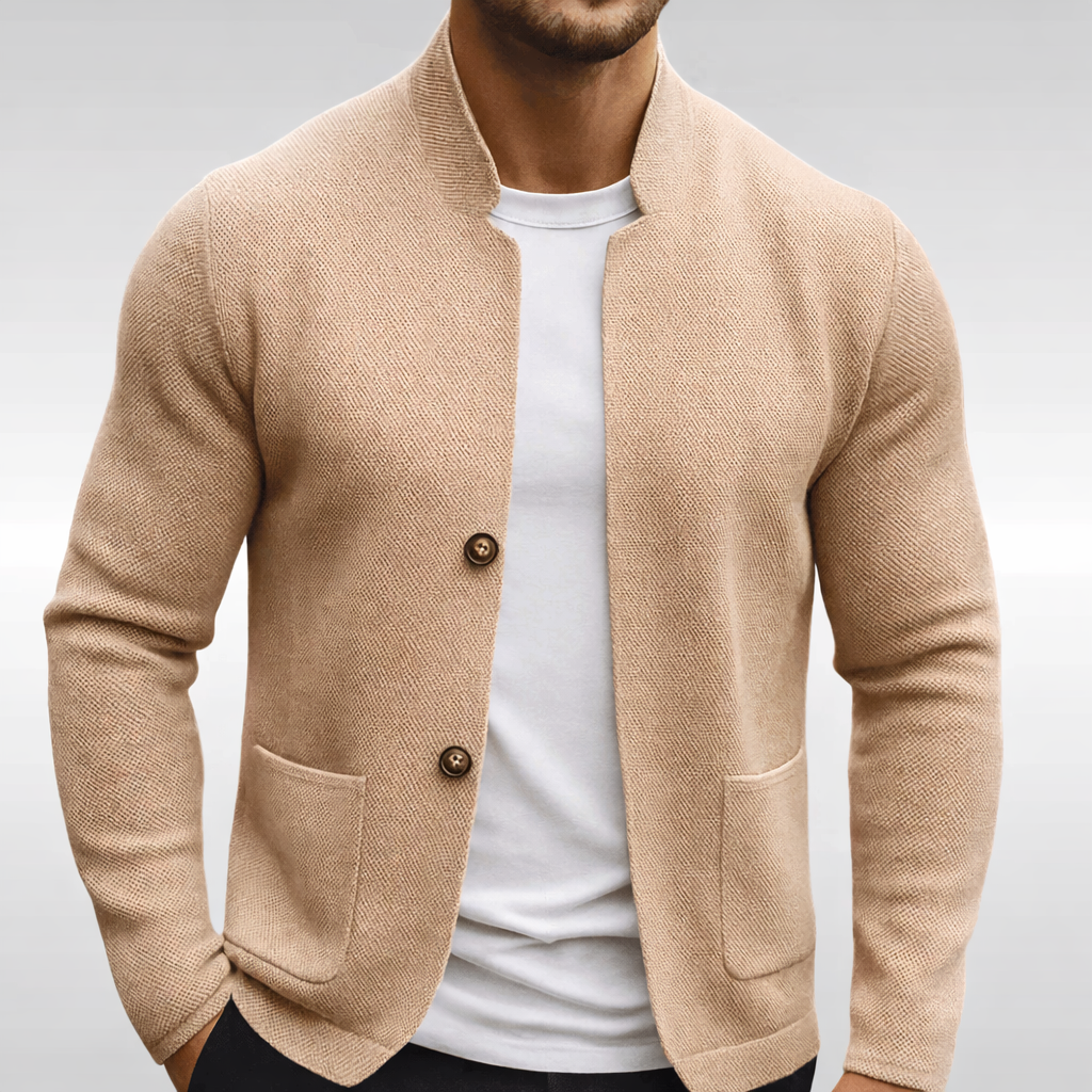 Strickjacke Herren mit markanter Struktur und entspanntem Schnitt