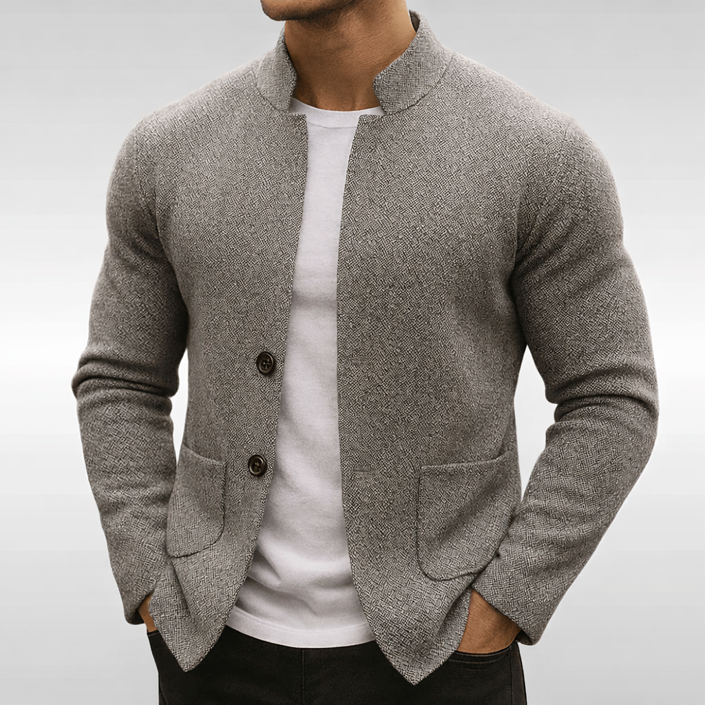 Strickjacke Herren mit markanter Struktur und entspanntem Schnitt