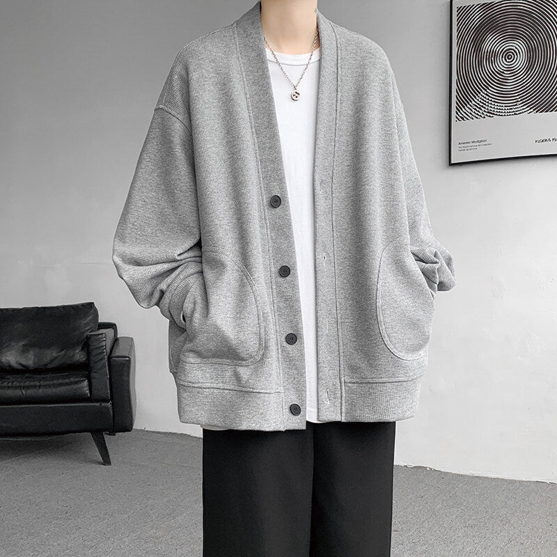 Strickjacke mit V-Ausschnitt und Rundtaschen für Herren - Ansicht 2