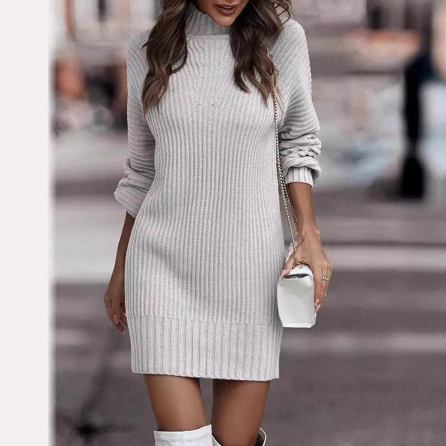 Strickkleid mit Ballonärmeln und kurzem Schnitt für Damen