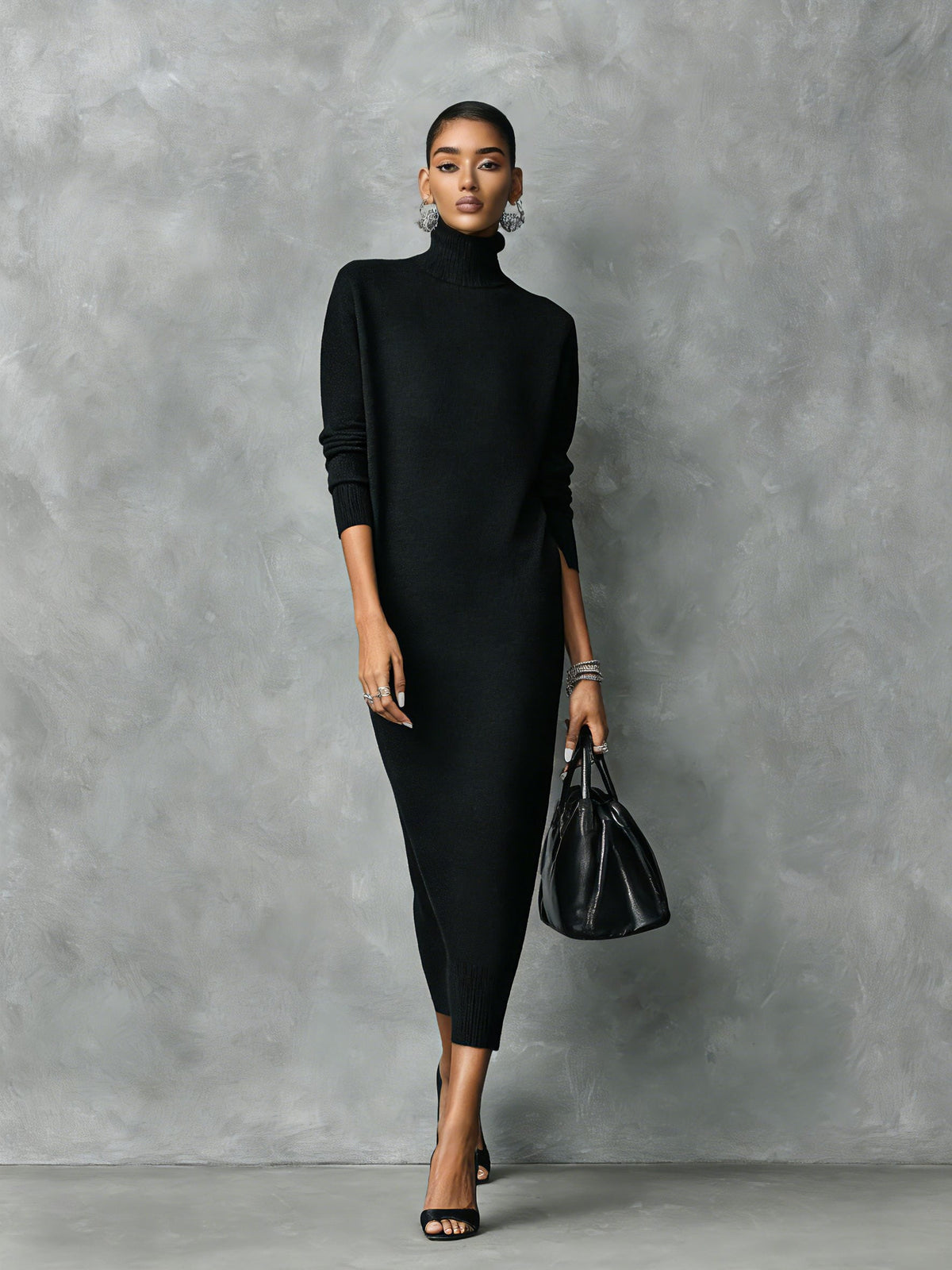 Strickkleid mit langen Ärmeln für Damen