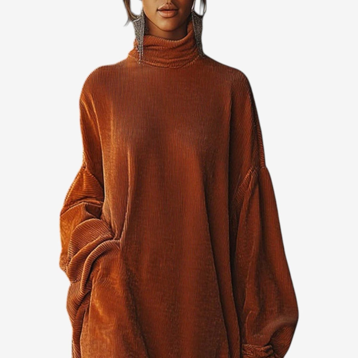 Strickkleid mit Rippenstruktur und Fransensaum für Damen