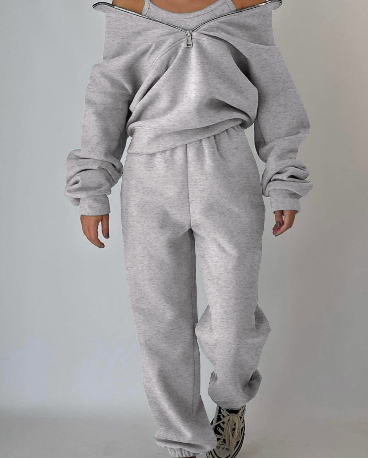 Jogginganzug mit Kapuze und langer Hose für Damen