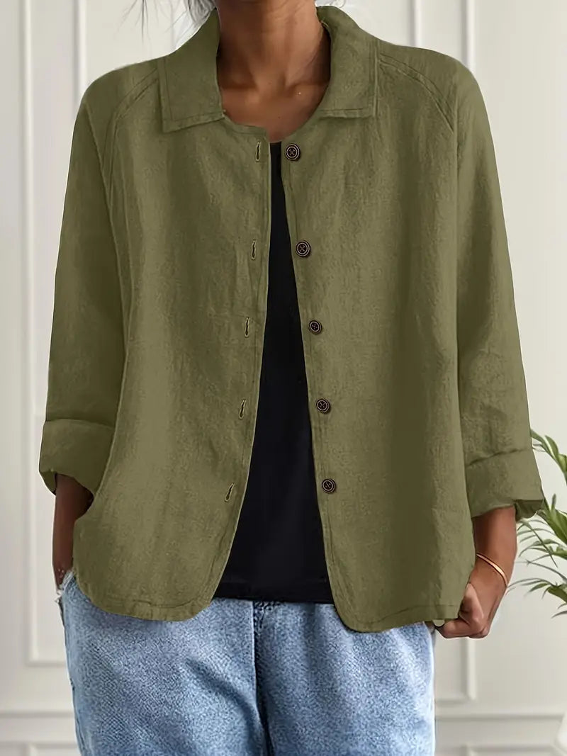 Übergangsjacke Damen Leichte Jacke mit Knopfleiste für den Sommer