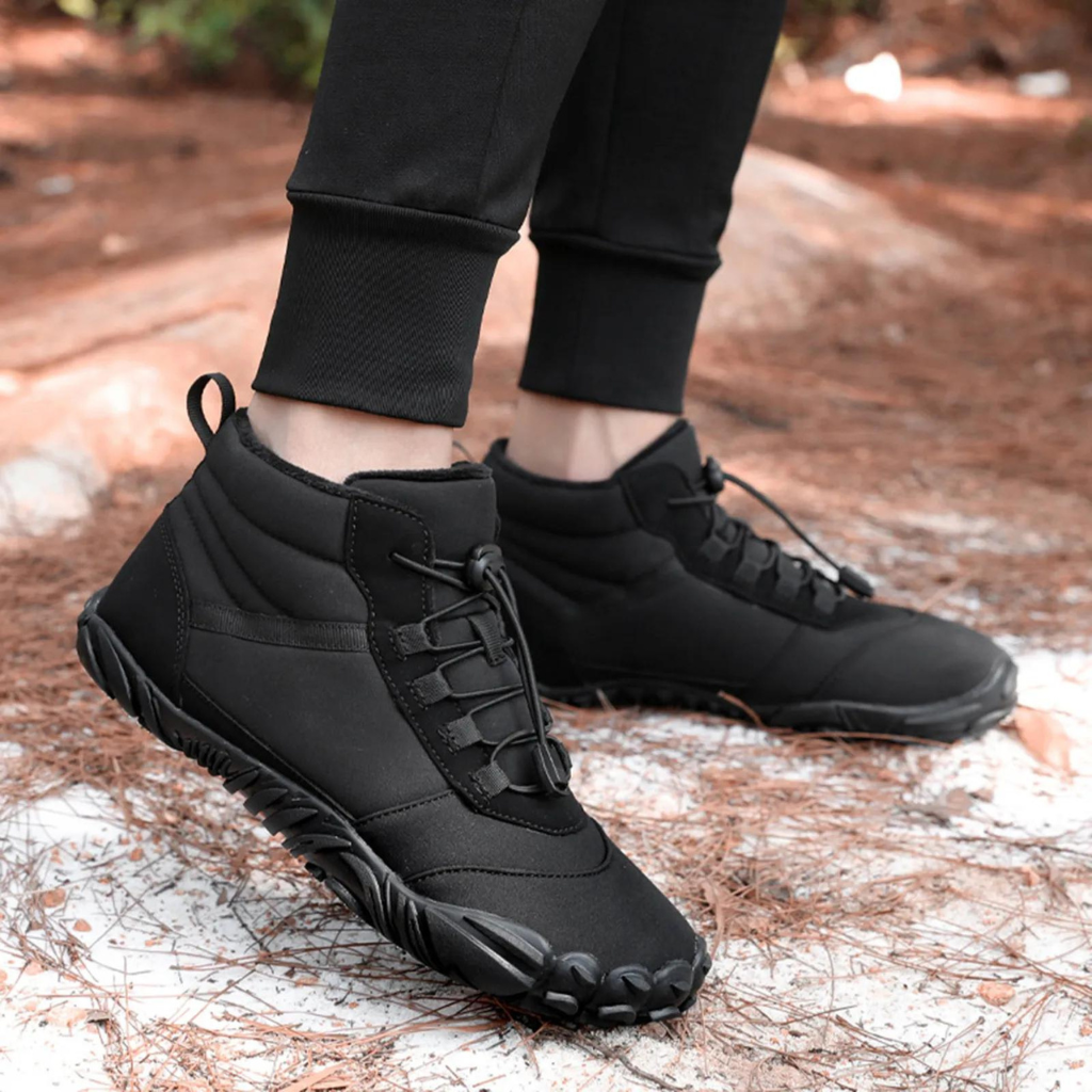 Winter Barfußschuhe mit hohem Schnürschaft und Profilsohle für Damen - Ansicht 7