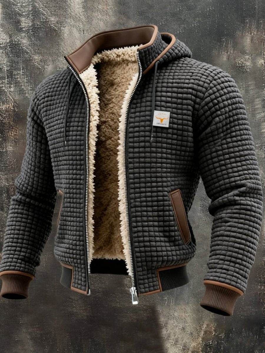 Winterjacke Herren aus Steppstoff mit Fleecefutter und Kapuze