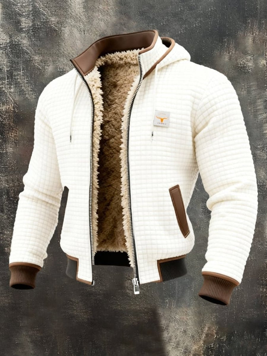 Winterjacke Herren aus Steppstoff mit Fleecefutter und Kapuze