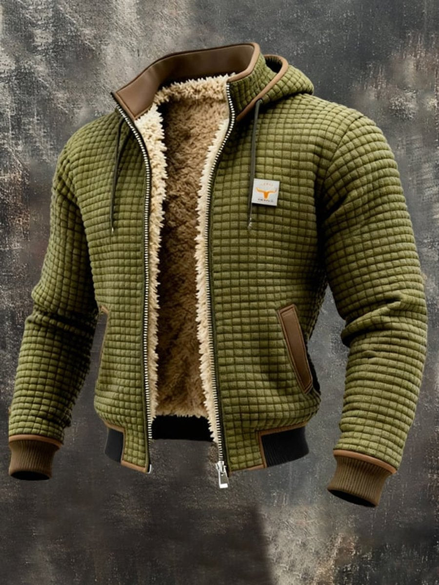 Winterjacke Herren aus Steppstoff mit Fleecefutter und Kapuze