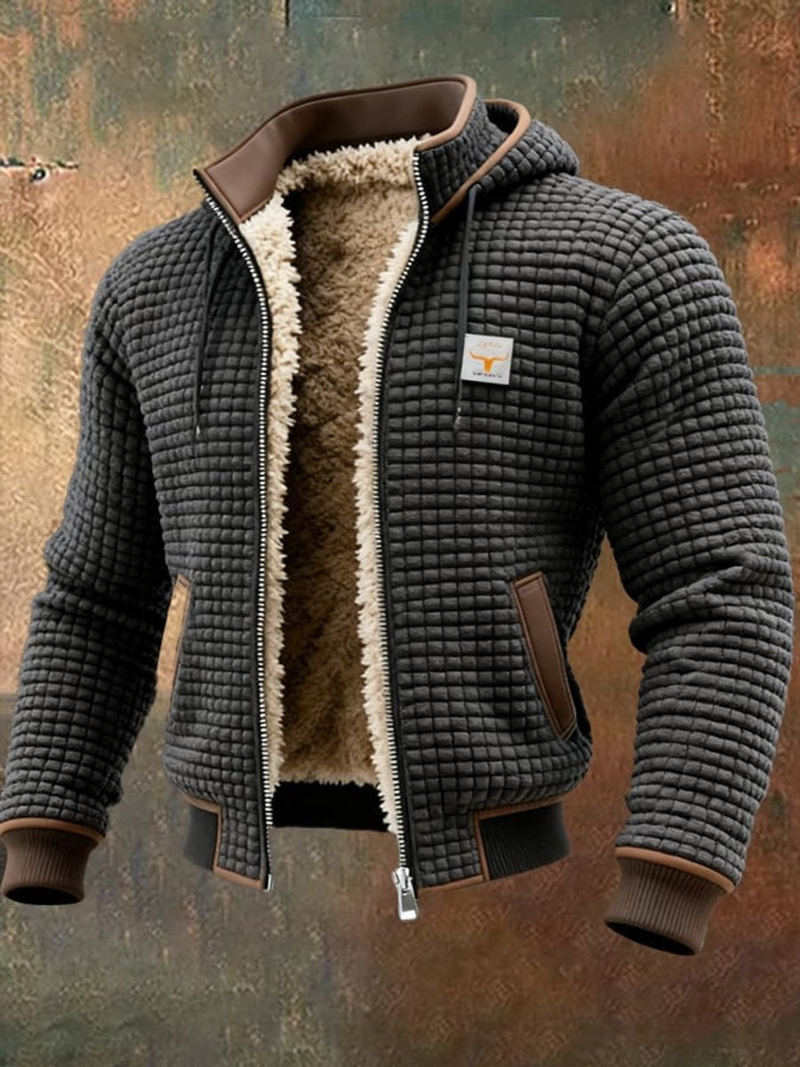 Winterjacke Herren aus Steppstoff mit Fleecefutter und Kapuze